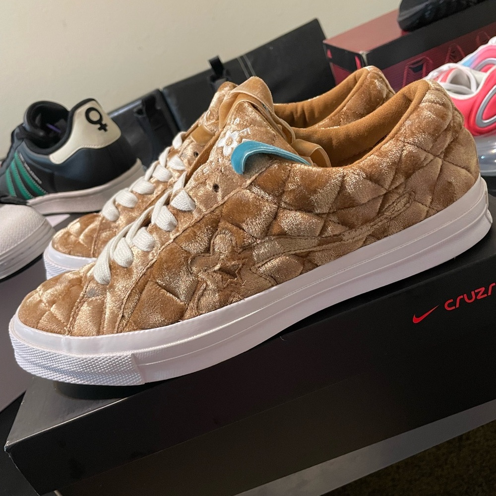 Converse Golf Le Fleur x One Star 'Quilted Velvet Brown Men Sz 10 New No Box - Picture 9 of 9